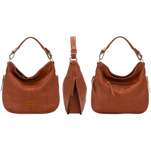 MONTANA WEST Designer Vegan Leather Hobo Crossbody Shoulder Handbag - Picture 2 of 7